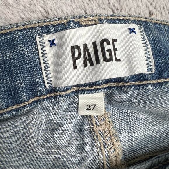 NWT Paige Jimmy Jimmy Skinny Nico Blue Metallic Knee Jeans Size 27 - Picture 8 of 11